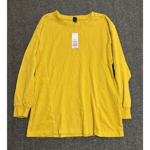 Wild Fable Women’s Blouse Oversized Long Sleeve Waffle Yellow Medium